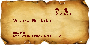 Vranka Montika névjegykártya